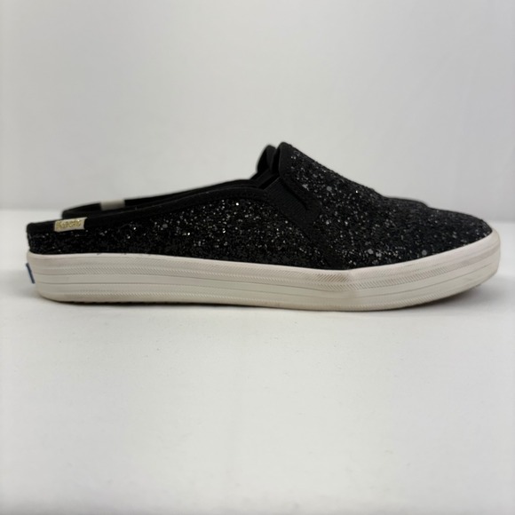 Keds x Kate Spade Black Glitter Slip On Mule Sneakers Shoes WF61656 Womens 8.5 - Picture 3 of 10